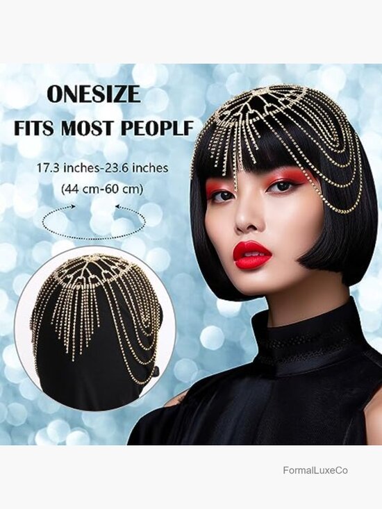 1920s Rhinestone Headpiece Flapper Beaded Cap Hair Jewelry Roaring 20s Gatsby main image 6